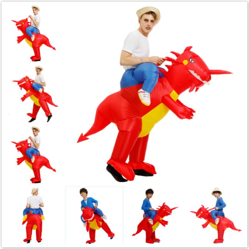 Adult Inflatable Children Dinosaur Halloween Costume Fancy Dress Outfit Cosplay