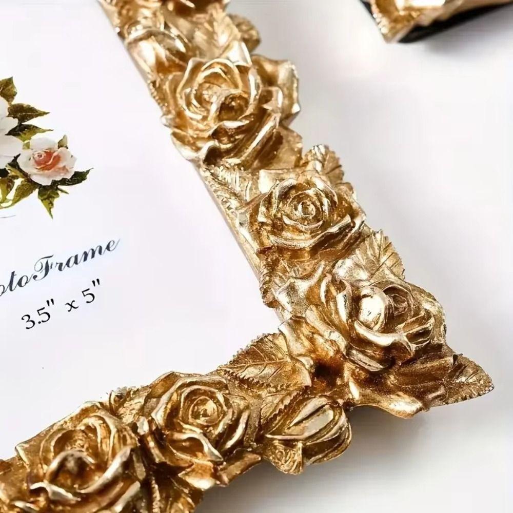 5/6/7 Inch Rose Edged Picture Frame European Style Photo Props Frame Ornaments  For Desktop