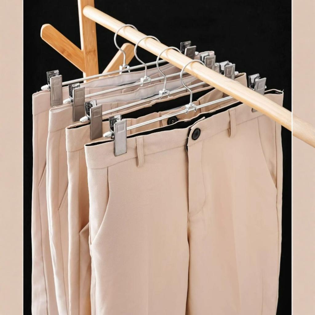 Stainless Steel Pants Hangers Non- Trouser Clips Skirt Hangers for JK Dresses