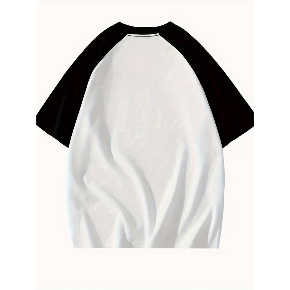 Color-Blocked Black and Women's Fashion T-Shirt Print Casual Short Sleeve T Shirt Vintage Style Y2k Tshirt Clothes Female