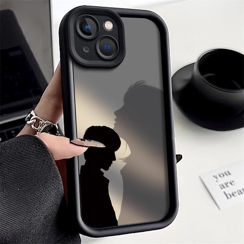 Couple back Apple 15 mobile phone case all-inclusive iPhone14PIus soft rubber 15ProMax anti-drop soft case is simple