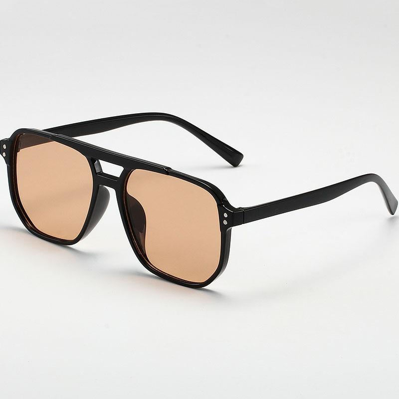 Retro Double-Bridge Sunglasses with Large Ocean Lenses - Fashionable and Simple Design