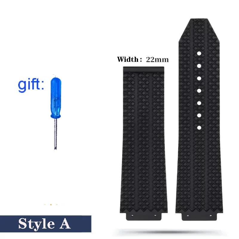 For HUBLOT BIG BANG Silicone Watchband 24X17MM 25X19MM Waterproof Wristband Men's Watch Strap Chain Watch Rubber Bracelet