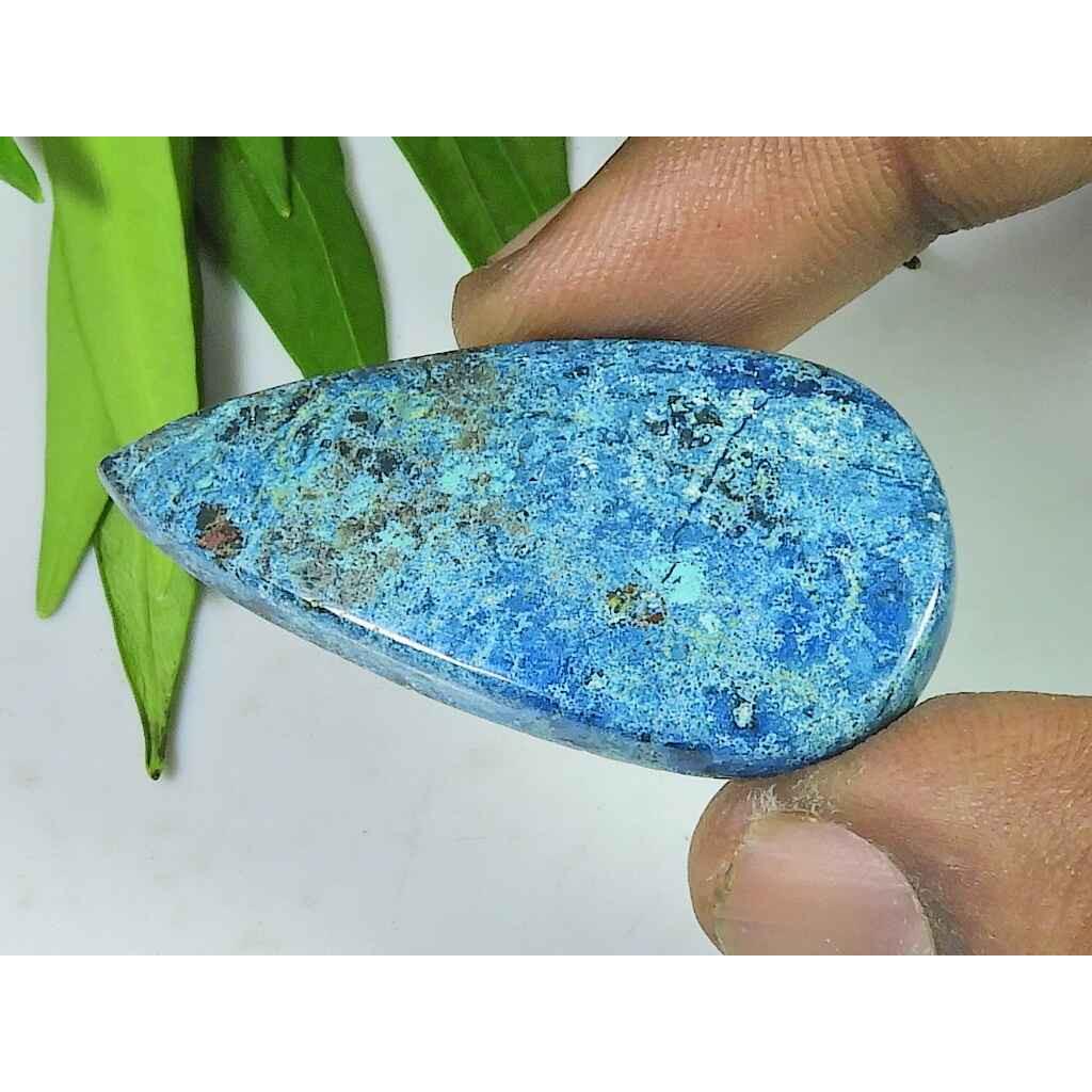 22X44X4MM Natural Shattuckite Pear Cabochon Loose Gemstone for Jewelry 45Cts SK-4473