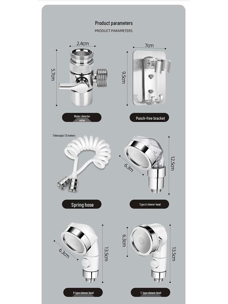 Uniwersalny Obrotowy Aerator Przedłużający Baterię Łazienkową - Głowica Przeciwbryzgowa do Mycia i Płukania Włosów