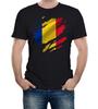 Zerrissene Rumänien Flagge Herren T-Shirt Herren Damen T-Shirts Top Rumänisch Bukarest Land Nationalfußball