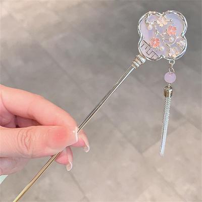 Haarstäbchen im chinesischen Stil, Vintage-Pflaumenblüten-Haarnadeln für Frauen, Haarspange, Kopfbedeckung, Schmuck, Haar-Accessoires