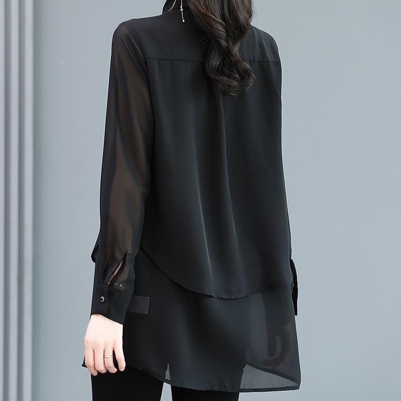 Loose Large Size Fashionable  Chiffon Shirt for Women with Designer Blouse