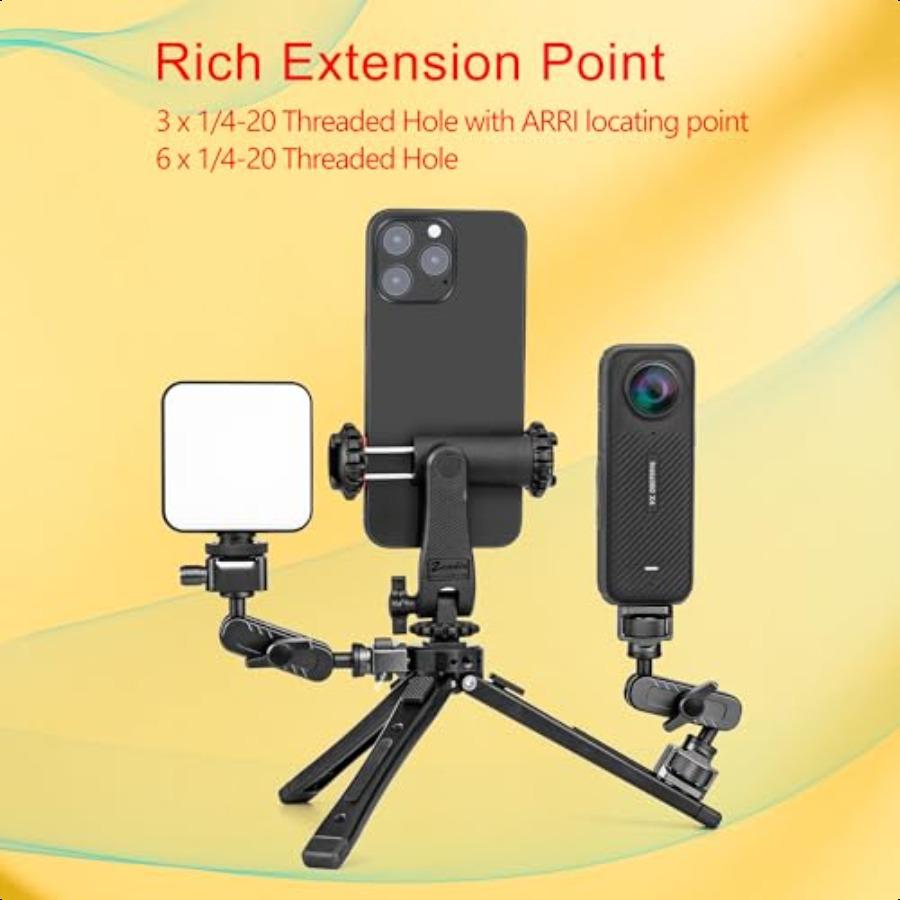 Zeadio Metal Camera Mini Tripod Maxium Load: 40kg 88lb Adjustable Heights Desktop Vlog Tripod Stand Fits for Smooth 4 Osmo Mobi