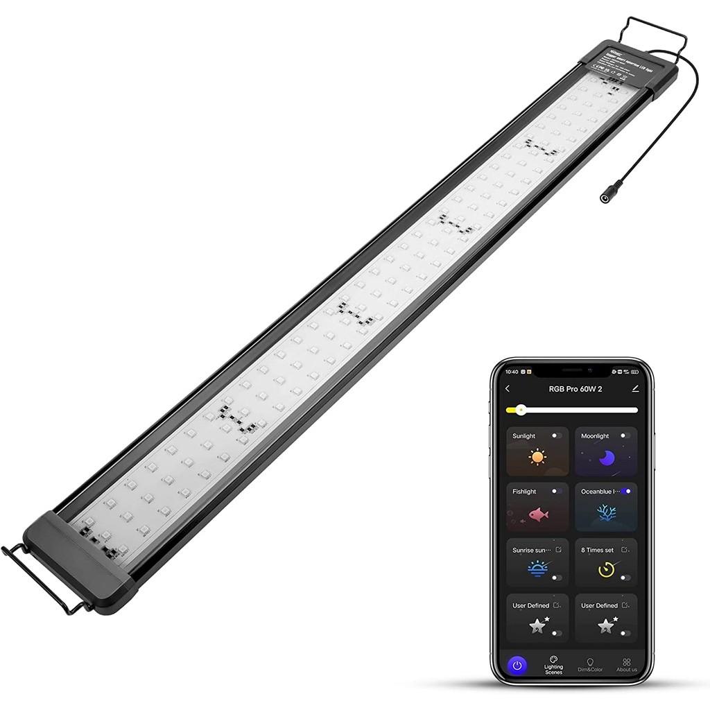 30-120CM Smart Aquarium Light Bluetooth App Control LED Light 24/7 Lighting Cycle Full Spectrum Fish Tank Light