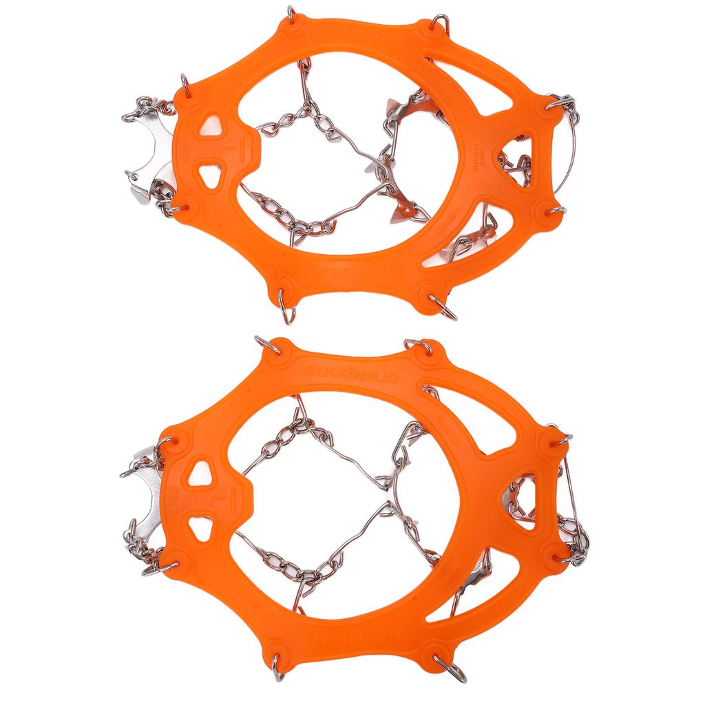 2pcs set 12 Tooth Mountaineering Crampons Wearproof Anti Skid Snow Shoes AccessoryL Size