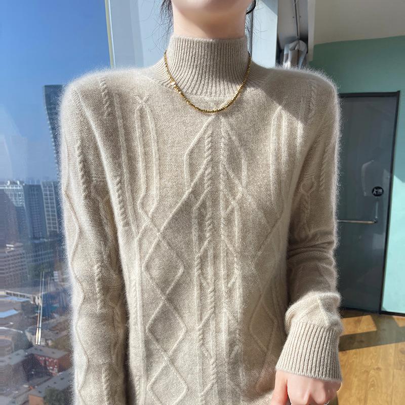 

Новый осенне-зимний кардиган с полуворотником-стойкой из пробки для женщин, мягкий и клейкий, приятный к коже кашемировый свитер, простая и универсальная базовая рубашка-топ XL