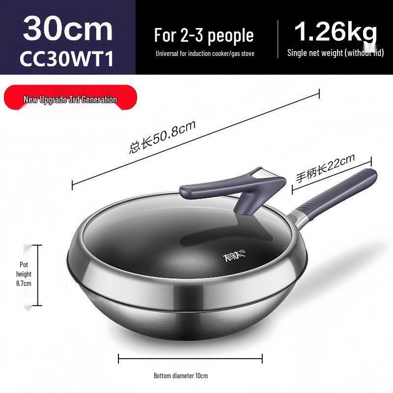 

Supor Third-Gen Titanium Non-stick Stainless Steel Frying Pan Includes Supor Stainless Steel Milk Pot