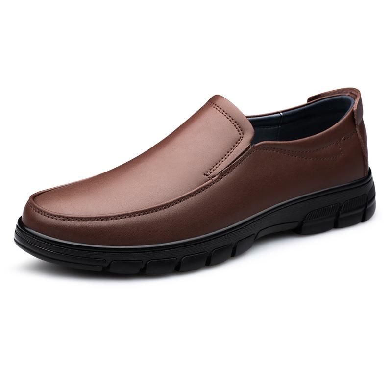 Men s Large Casual Leather Slip-On Shoes - New Autumn Arrival 42