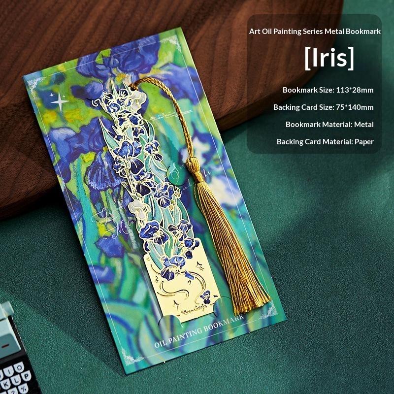 1/4Pcs Vintage Oil Painting Creative Metal Bookmark Bookmark Office School Supplies Funny Gift Stationery Items