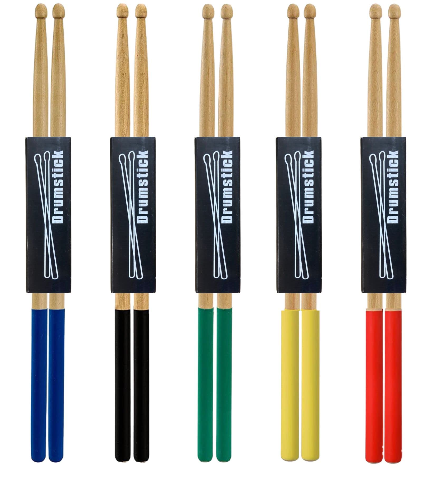 

Cobalt Planet 5 пар деревянных барабанных палочек с нескользящими резиновыми рукоятками, барабанные палочки 5A для практики, для игры руками, для легких ударов, барабанные аксессуары,