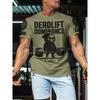 T-shirt High Quality Cotton Men's Short Sleeve Top 3D Printed Weightlifting Skull Muscle Men Tough Guy Fitness Short Sleeve