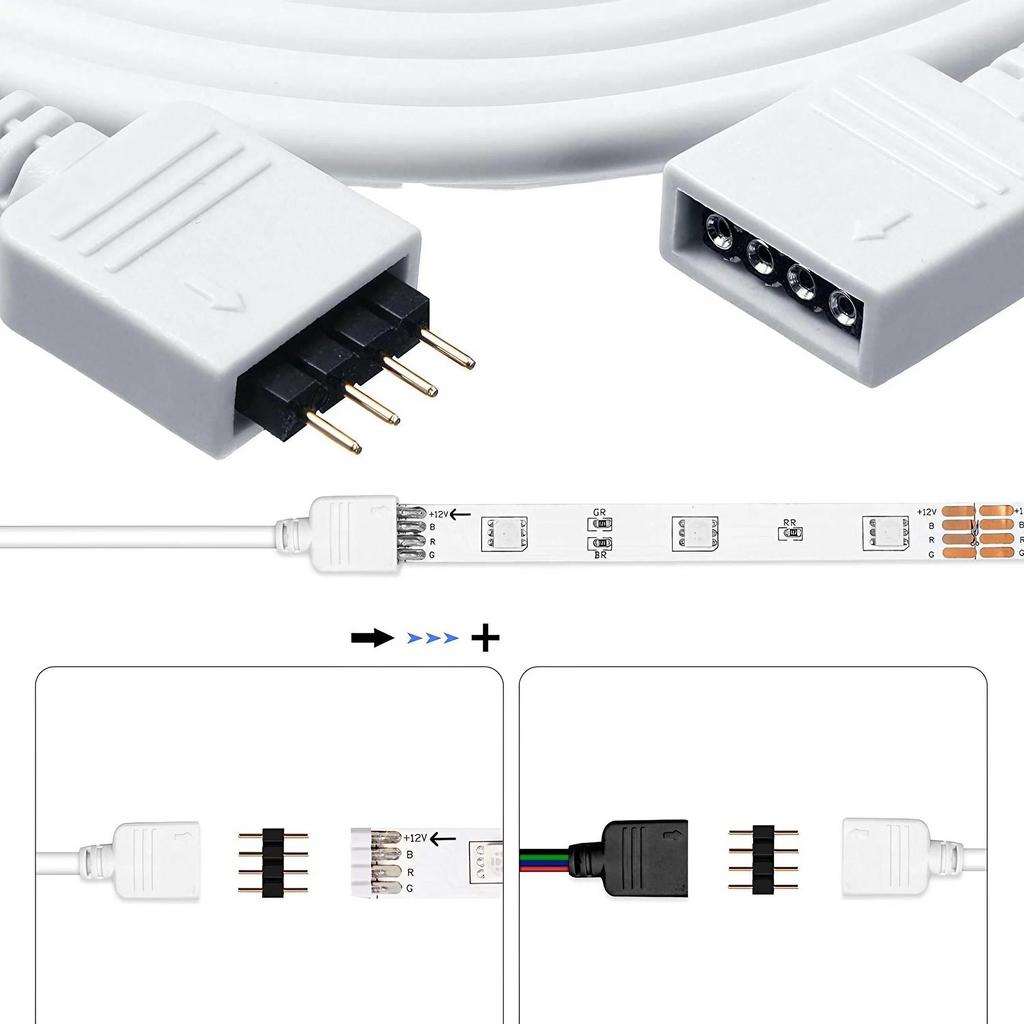 4Pin LED Connector Extension Cable Cord Wire RGB 5050 3528 LED Strip Lighting Connector wire for 5050 3528 RGB LED Strip Light