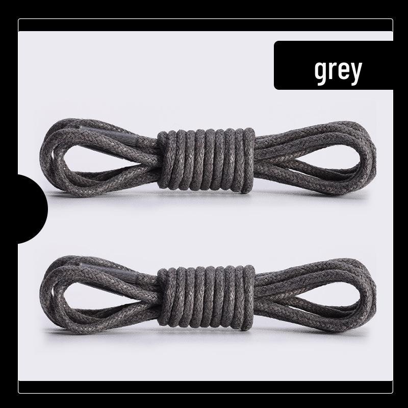 Waxed Shoelaces: Thin 0.25cm Round for Leather Shoes & Martin Boots - Black, White, Brown (One Pair)