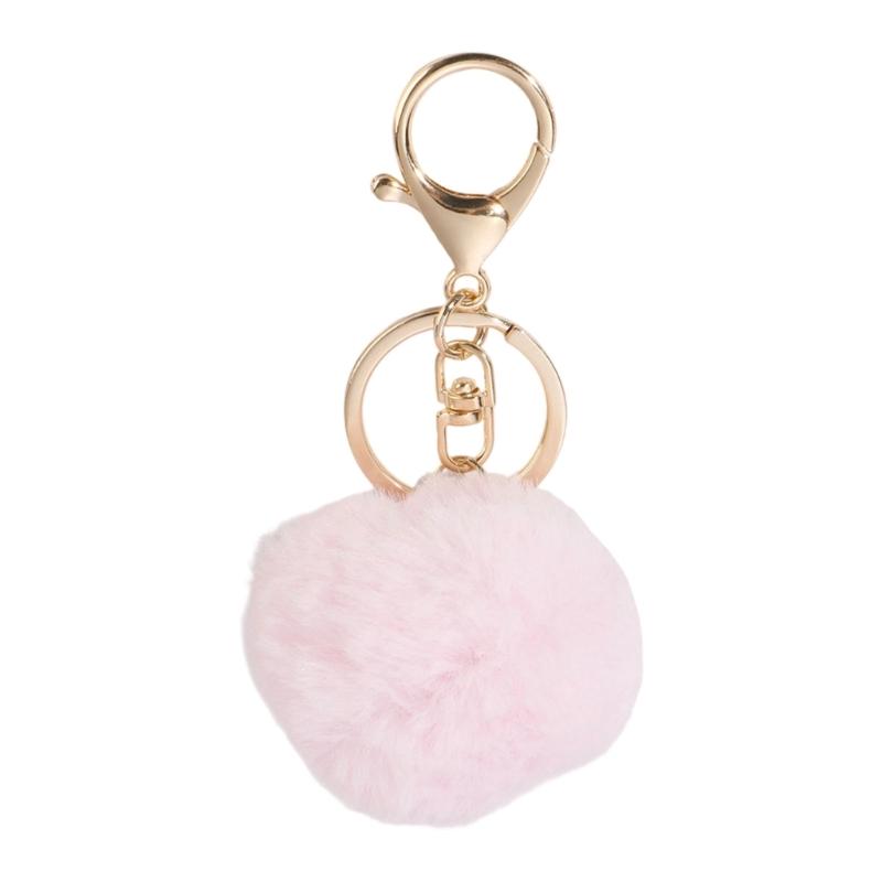 Customizable Plush Ball Keychain Charm For Bags Keys DIY Accessory With Vibrant Sturdy Polyester Design
