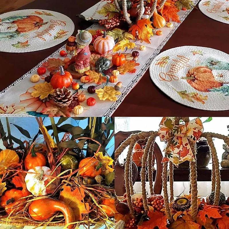 Artificial Pumpkins, Halloween Props, Maple Leaves, Christmas Decorations, Holiday Decorations,New Year's Wreath Decoration Accessories