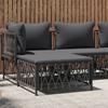VidaXL Garden Footrest with Cushion, Stool with Steel Frame, Outdoor Patio Terrace Balcony Furniture, 364144