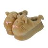 Fashion girl lovely white cat cotton slippers new 2024 winter women fur slides slippers warm comfort indoor home platform fluffy slipper