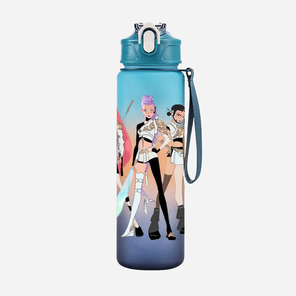 Cartoon K-Pop Dämonenjäger Bedruckte 750 ml Wasserflasche Große Kapazität Trinkbecher Tragbarer Outdoor-Sport Wasserbecher Kindergeschenk
