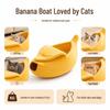 All-Season Warm Banana Boat Pet Bed for Cats and Small Dogs