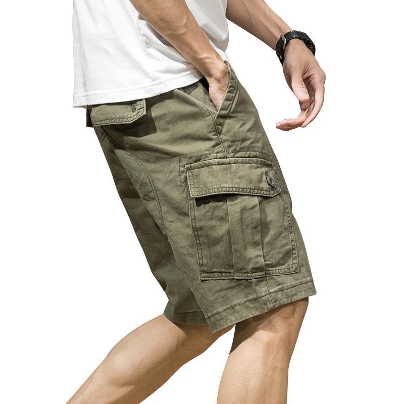 Summer Men's Five Quarter Pants Workwear Shorts Casual Loose Fit Running Pants