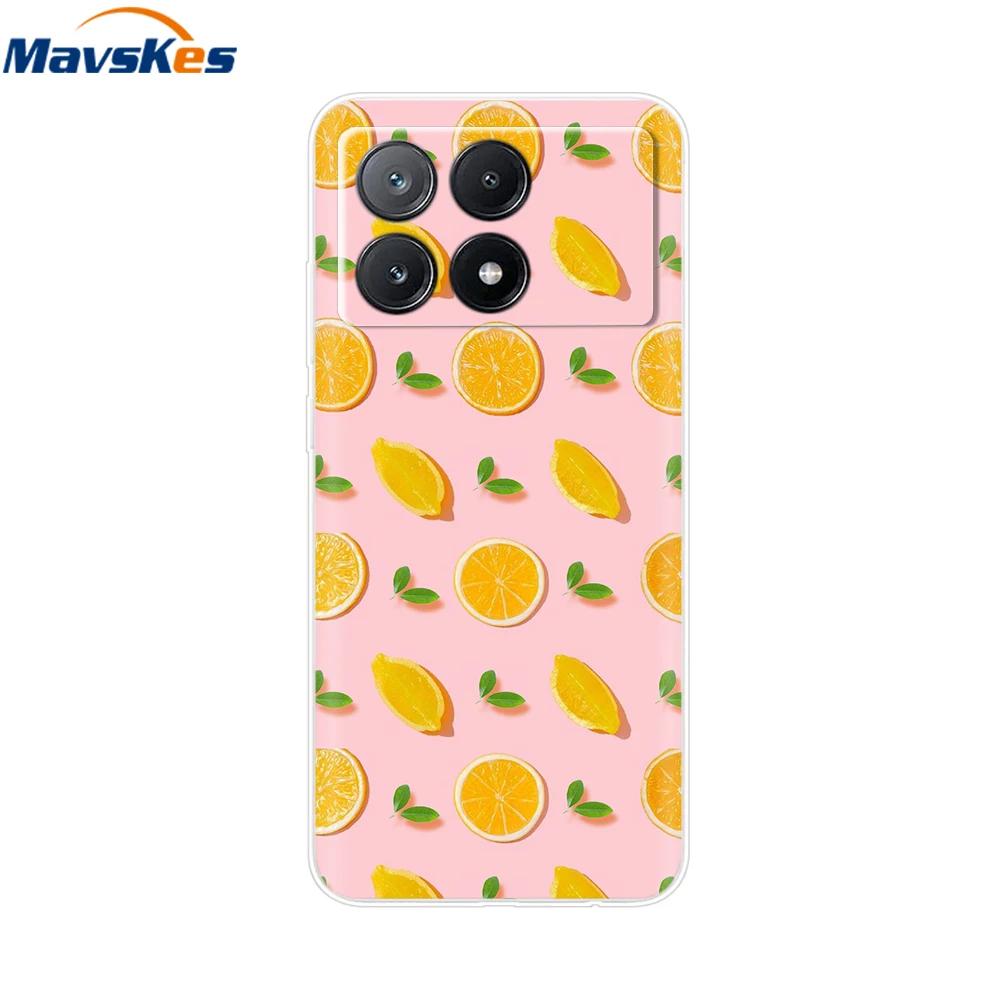 For Xiaomi Poco X6 Pro Case TPU Soft Painted Phone Cases For Xiomi Poco X6 PocoX6 Pro 5G Silicone Cover Flower Fundas Protective