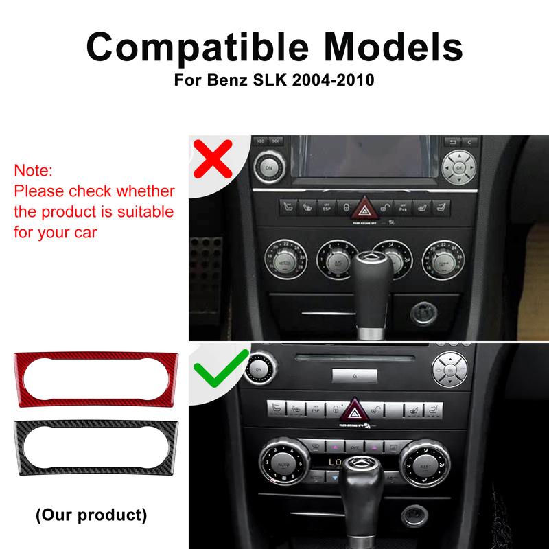 Mercedes Benz SLK R171 2004 2005 2006 2007 2008 2009 2010 Araç Orta Kontrol Paneli İçin Gerçek Yumuşak Karbon Fiber Kaplama Çıkartması