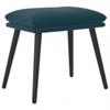 Recliner Chair with Ottoman Blue Velvet