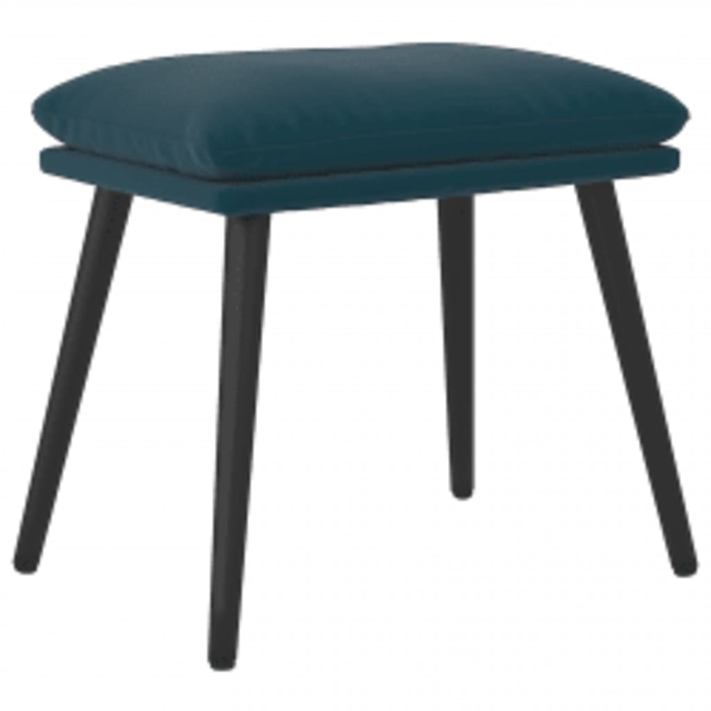 Recliner Chair with Ottoman Blue Velvet