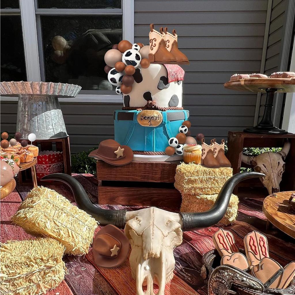 Western Cowboyhut Junge Geburtstagsparty Kuchen Dekorationen Oh Baby Brauner Cowboyhut Stiefel Kuchen Deko Babyshower Party Kuchen Topper
