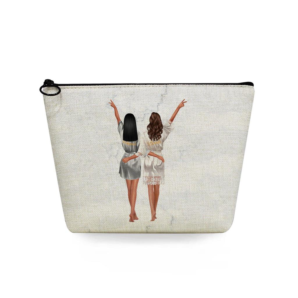 Women Sisters Print Cosmetic Bag Toiletries Organize Travel Storage Case 6726