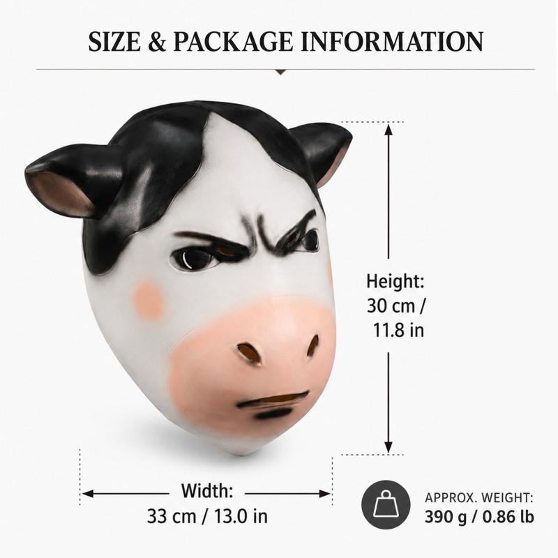 Halloween Funny Cow Mask Cosplay Party Creative Latex Costume Prop