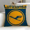 Classic Airline Lufthansa Cushion Cover Soft & Easy-Wash Pillow Case – Versatile For Couch, Bed, Travel And Office
