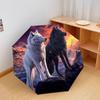 1 PC Automatic Folding Umbrella - Wolves Pattern, Portable & Foldable Design with 8 Ribs, Christmas Birthday Gifts