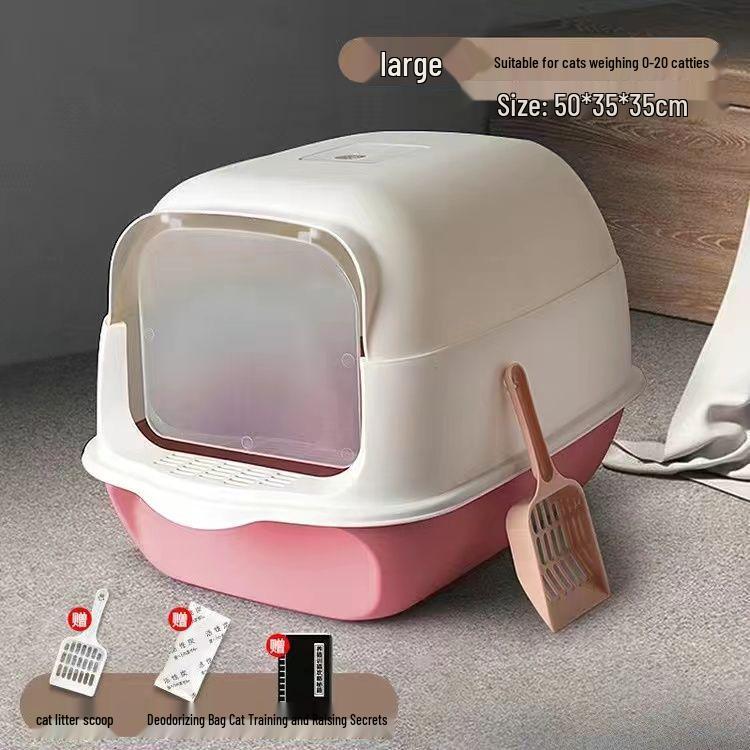 Pull-Out Cat Litter Box with Odor-Blocking Drawer and Full Enclosure