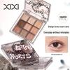 Xixi Smoky Pink Nine-Color Eyeshadow Palette: Pearlescent Shimmer in Milk Tea, Nude Brown, and Earth Tones for Beginners