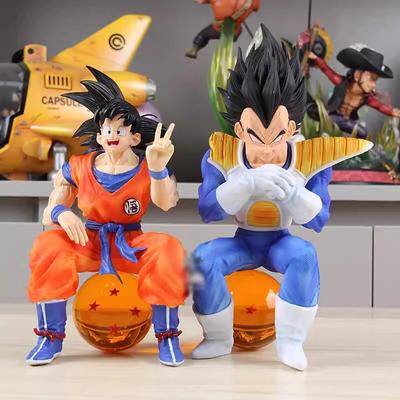 Dragon Ball Anime Vegeta Son Goku Figur Sitzende Actionfiguren PVC Modell Statue Sammlung Dekoration Schreibtischspielzeug Geschenke