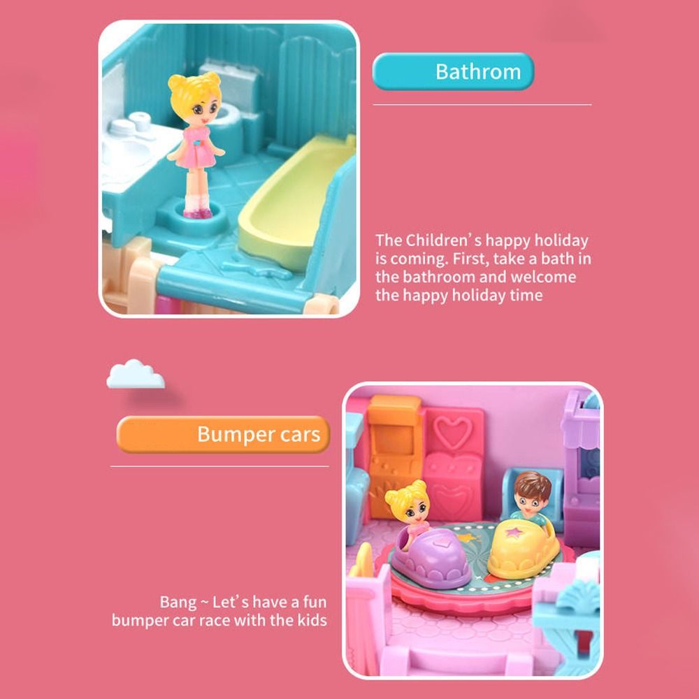 Creative Doll Houses with Furniture Expandable Miniature Villa Model Toy  for Girls