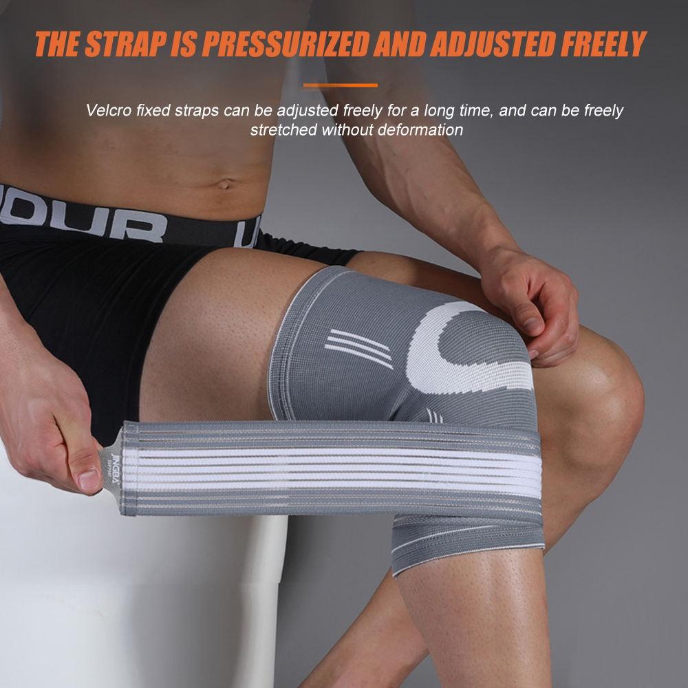 1 Pezzo Maniche a Compressione Sportive per Ginocchia con Cinghia Ginocchiera di Supporto per Corsa Jogging Pallacanestro Artrite Sollievo dal Dolore Articolare