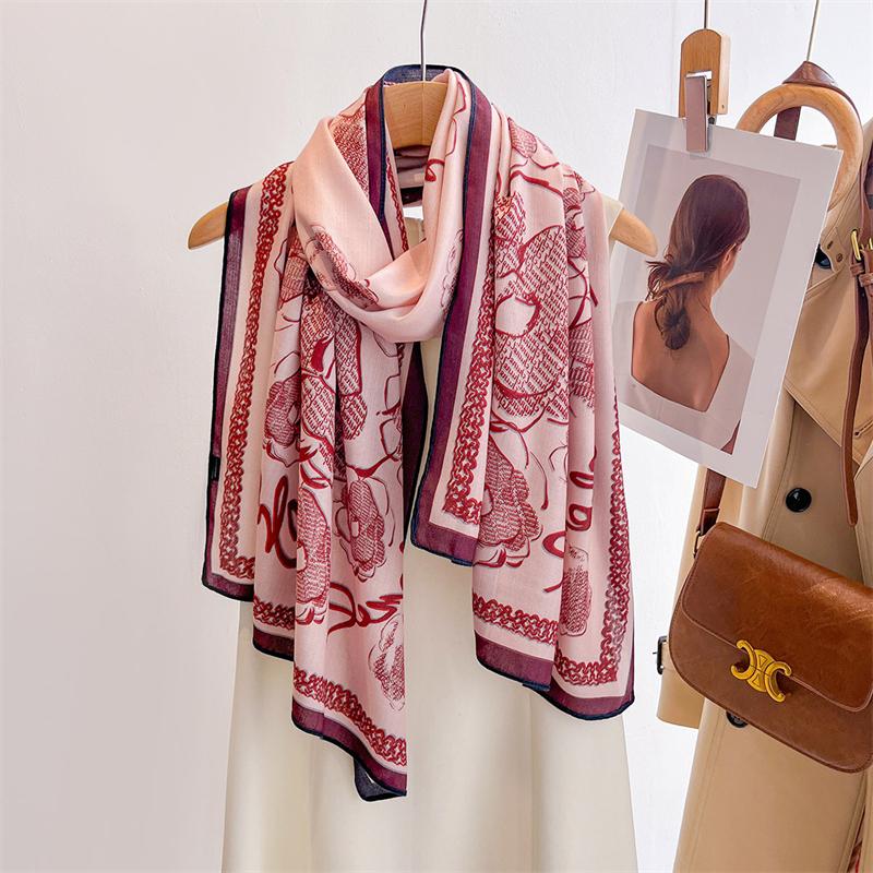 

60*170cm Double Side Luxury Women Scarf Shawl Print Cotton Linen Feeling Muslim Hijab Wrap Turban Pashmina 60x170cm