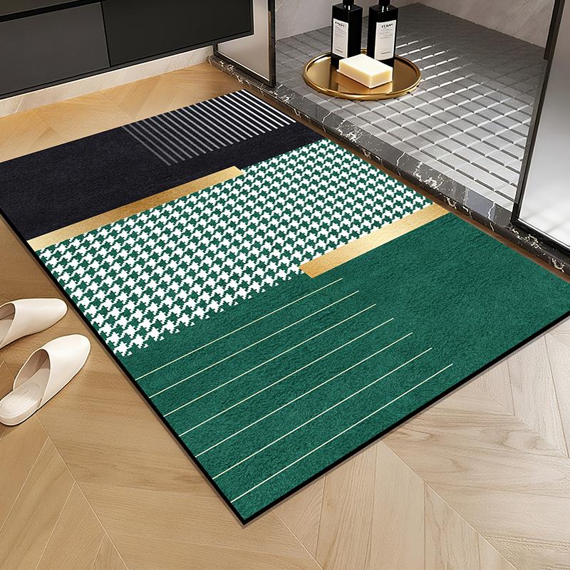 VIKAMA Entrance Door Mat For Modern Minimalist Bathroom, Water-Absorbing Toilet, Easy To Clean Carpet For Home Decoration.