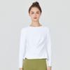 Casual Tie-Waist Sports Top - Bare-feel, Tight-fit, Long Sleeve Yoga Shirt for Running and Fitness