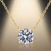 3 Carat Moissanite S925 Silver Four-Claw Pendant Necklace for Women