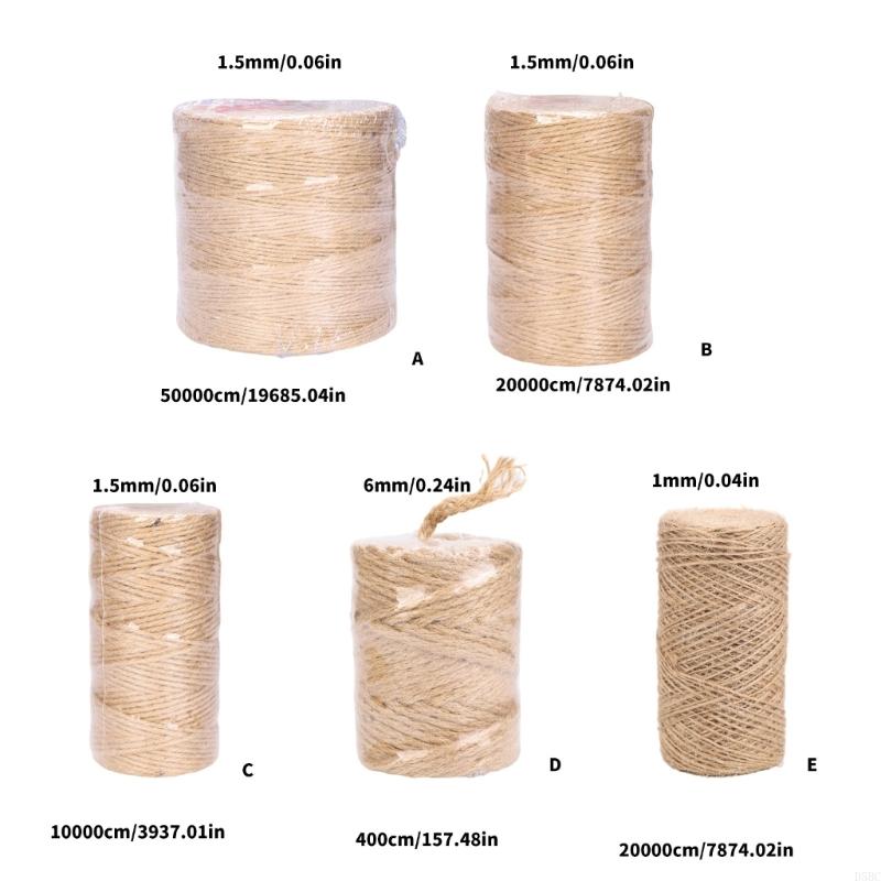 Natural Fiber Twine Multipurpose Heavy Duty Wrapping Rope String For Handmade Craft Gardening Home Decoration Packaging