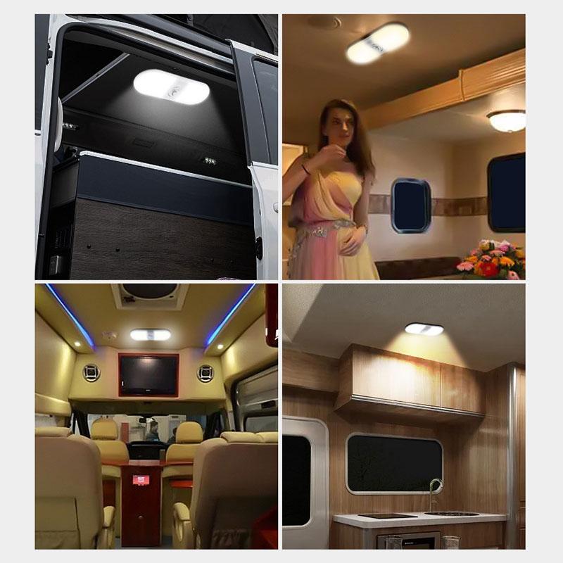 12-24V RV LED Dome Light Boat Camper Trailer Caravan Car Double Ceiling Light Indoor Lighting Universal Car Accessories
